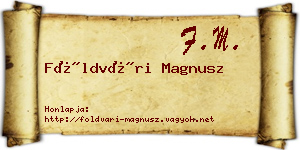 Földvári Magnusz névjegykártya